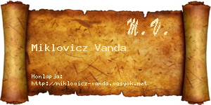 Miklovicz Vanda névjegykártya